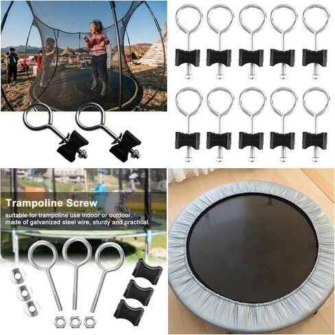 10 Pack Trampoline Screws and Bolts Replacement Trampoline Poles Mount Screw for Kids Trampoline Leg Feet Connection Mini Trampoline with Safety Enclosure Mini Fitness Rebounder Trampolines in Saudi Arabia