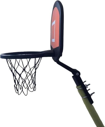 Trampoline Basketball Hoop Fits 25mm-32mm Straight and Curved Pole Universal Accessories Easy to Install Attachment with Basketball and PumpYellow, in Saudi Arabia