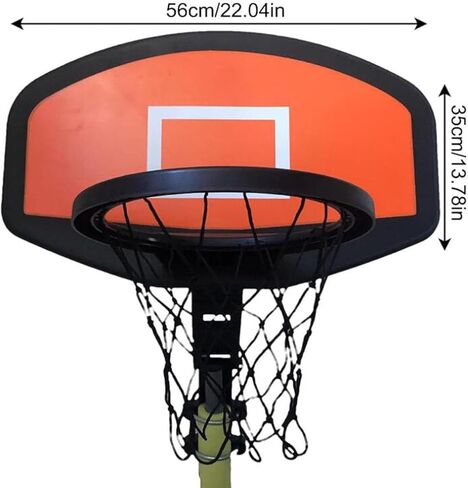Trampoline Basketball Hoop Fits 25mm-32mm Straight and Curved Pole Universal Accessories Easy to Install Attachment with Basketball and PumpYellow, in Saudi Arabia