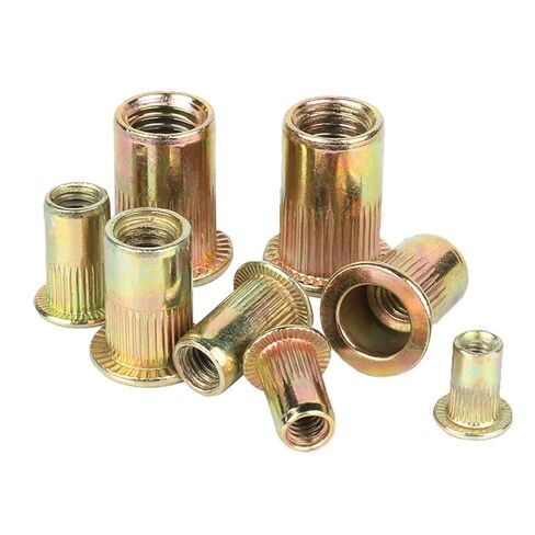 غسالات Qinlu-غسالات من الفولاذ الكربوني المطلي بالزنك، صواميل مخرشة برأس مسطح ملولب، غطاء جوز برشام M3 M4 M5 M6 M8، 20 قطعة، لإصلاح المصانع (M4) in Kuwait