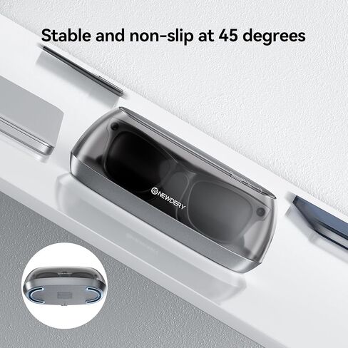NEWDERY Charger for Ray-Ban Meta Smart Glasses, Portable Charging Dock with Dust Cover & LED Indicator, Fast Charging Compatible with Wayfarer, Skyler, Headliner - Silver in Saudi Arabia