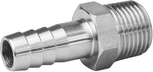 تركيبات خرطوم شائك من الفولاذ المقاوم للصدأ، 3/8 بوصة خرطوم بارب إلى 1/2 بوصة ذكر NPT تركيب مشروب منزلي هواء وقود مائي، in Kuwait