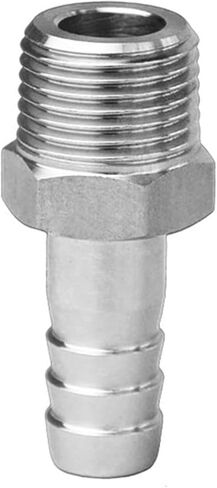 تركيبات خرطوم شائك من الفولاذ المقاوم للصدأ، 3/8 بوصة خرطوم بارب إلى 1/2 بوصة ذكر NPT تركيب مشروب منزلي هواء وقود مائي، in Kuwait