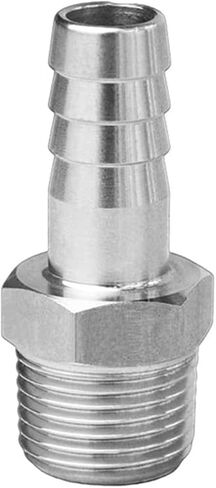 تركيبات خرطوم شائك من الفولاذ المقاوم للصدأ، 3/8 بوصة خرطوم بارب إلى 1/2 بوصة ذكر NPT تركيب مشروب منزلي هواء وقود مائي، in Kuwait