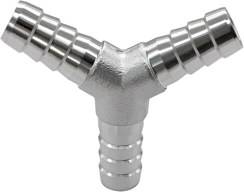 2Pcs Stainless Steel 5/8" x 5/8" x 5/8" Hose Barb Fittings, 3 Way Y Shape Fitting with Clamps for Fuel, Air and Gas in Saudi Arabia