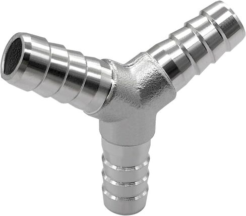 2Pcs Stainless Steel 5/8" x 5/8" x 5/8" Hose Barb Fittings, 3 Way Y Shape Fitting with Clamps for Fuel, Air and Gas in Saudi Arabia