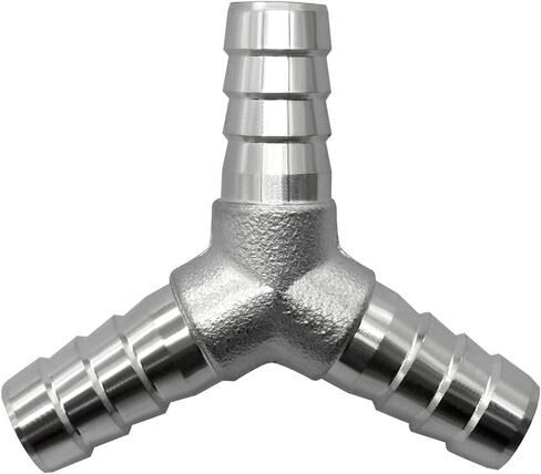 2Pcs Stainless Steel 5/8" x 5/8" x 5/8" Hose Barb Fittings, 3 Way Y Shape Fitting with Clamps for Fuel, Air and Gas in Saudi Arabia