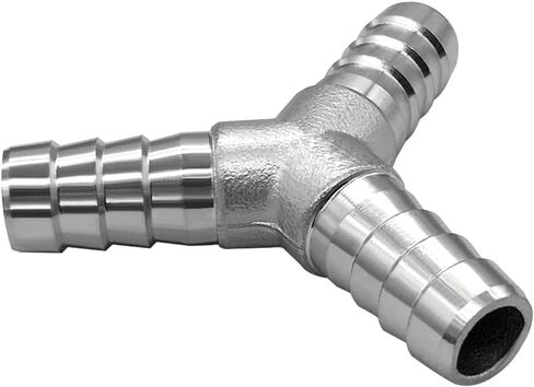 2Pcs Stainless Steel 5/8" x 5/8" x 5/8" Hose Barb Fittings, 3 Way Y Shape Fitting with Clamps for Fuel, Air and Gas in Saudi Arabia
