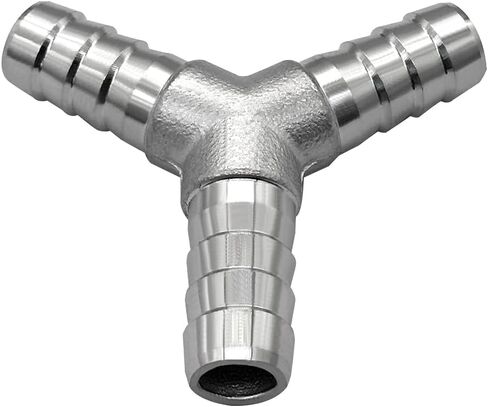 2Pcs Stainless Steel 5/8" x 5/8" x 5/8" Hose Barb Fittings, 3 Way Y Shape Fitting with Clamps for Fuel, Air and Gas in Saudi Arabia
