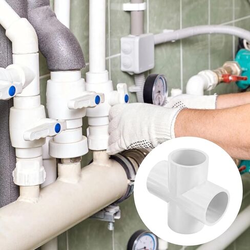 Generic 20-Pack 1/2 Inch Heavy Duty PVC Cross Tee Connectors, 4-Way Pipe Fittings for Outdoor Furniture, Greenhouse, DIY Projects in Saudi Arabia