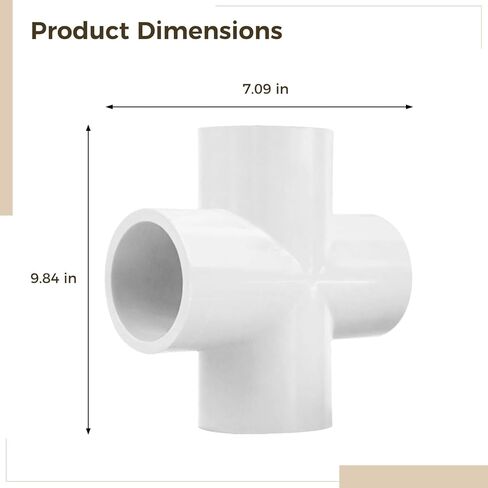 Generic 20-Pack 1/2 Inch Heavy Duty PVC Cross Tee Connectors, 4-Way Pipe Fittings for Outdoor Furniture, Greenhouse, DIY Projects in Saudi Arabia
