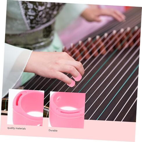 Kisangel 8pcs Silicone Guzheng Nail Protectors Medium Breathable Finger Covers for Beginners and Professionals Comfortable Guzheng Playing in Saudi Arabia