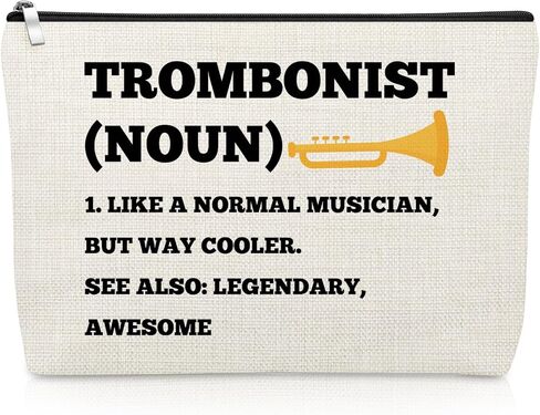 حقيبة مكياج مشغل الترومبون للمرأة هدية موسيقية لعازف الترومبون موسيقي الترومبون آلة الموسيقى عاشق الموسيقى حقيبة مستحضرات التجميل هدايا الترومبون لصديقها زميل العمل عيد الميلاد عيد الميلاد حقيبة السفر in Kuwait