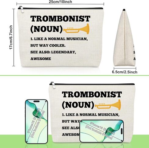 حقيبة مكياج مشغل الترومبون للمرأة هدية موسيقية لعازف الترومبون موسيقي الترومبون آلة الموسيقى عاشق الموسيقى حقيبة مستحضرات التجميل هدايا الترومبون لصديقها زميل العمل عيد الميلاد عيد الميلاد حقيبة السفر in Kuwait