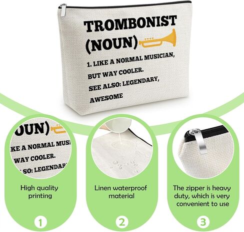 حقيبة مكياج مشغل الترومبون للمرأة هدية موسيقية لعازف الترومبون موسيقي الترومبون آلة الموسيقى عاشق الموسيقى حقيبة مستحضرات التجميل هدايا الترومبون لصديقها زميل العمل عيد الميلاد عيد الميلاد حقيبة السفر in Kuwait