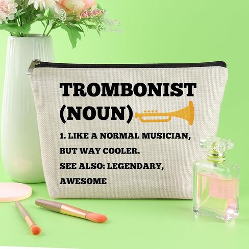 حقيبة مكياج مشغل الترومبون للمرأة هدية موسيقية لعازف الترومبون موسيقي الترومبون آلة الموسيقى عاشق الموسيقى حقيبة مستحضرات التجميل هدايا الترومبون لصديقها زميل العمل عيد الميلاد عيد الميلاد حقيبة السفر in Kuwait