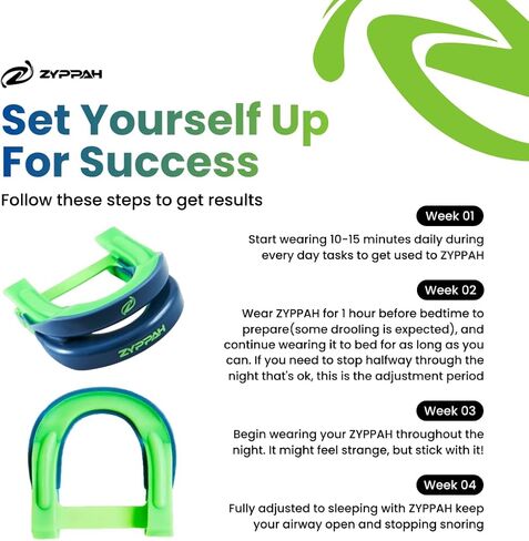 ZYPPAH Z-91 واقي الفم المضاد للشخير - مثبت سريريًا بنسبة 91٪ سدادة شخير فعالة مع حزام تثبيت اللسان الحاصل على براءة اختراع - مقاس مخصص in Kuwait