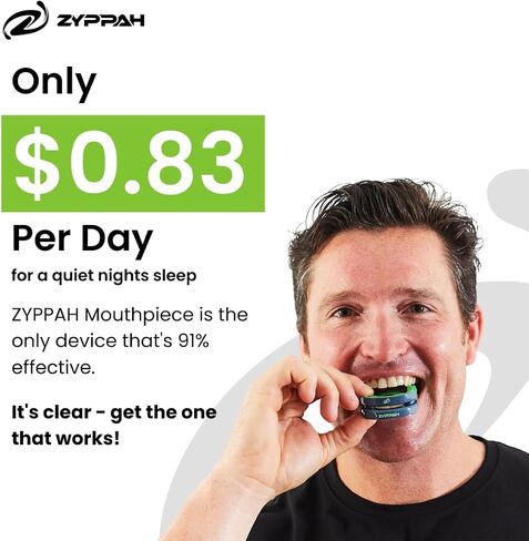ZYPPAH Z-91 واقي الفم المضاد للشخير - مثبت سريريًا بنسبة 91٪ سدادة شخير فعالة مع حزام تثبيت اللسان الحاصل على براءة اختراع - مقاس مخصص in Kuwait