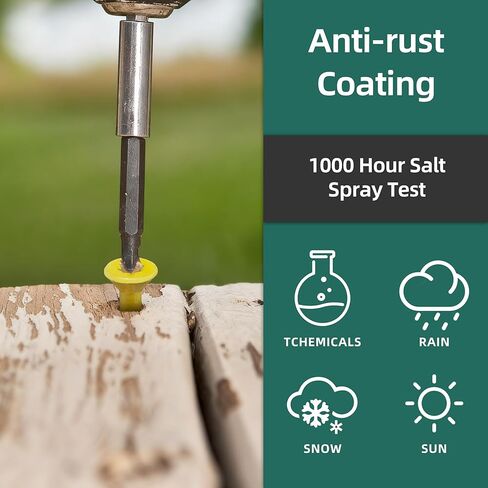 Deck Screws 2-1/2 Inch, Wood Screws #10x2-1/2, 62 PCS 1lb, Rust Resistant Exterior Epoxy Coated Outdoor Decking Screws, Torx/Star Drive Head Deck Screw, T25 Star Bit Included, Tan by EASTPUK in Kuwait