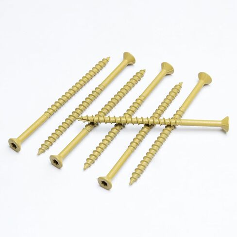 Deck Screws 2-1/2 Inch, Wood Screws #10x2-1/2, 62 PCS 1lb, Rust Resistant Exterior Epoxy Coated Outdoor Decking Screws, Torx/Star Drive Head Deck Screw, T25 Star Bit Included, Tan by EASTPUK in Kuwait