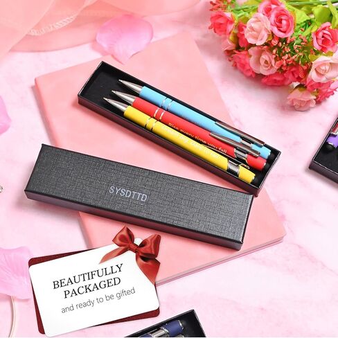 3-Pack 2-in-1 Metal Stylus Pen Gift Set 丨 1.0mm Black Ink 丨 German Ink & Swiss Nib 丨 Inspirational Phrases 丨 Navy Blue, Black, Brown丨 Graduation Gifts in Kuwait