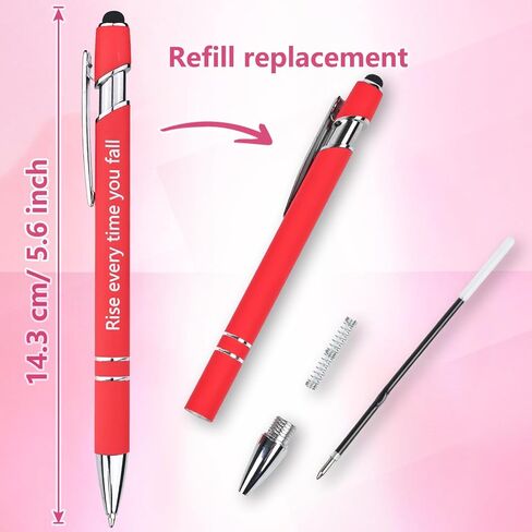 3-Pack 2-in-1 Metal Stylus Pen Gift Set 丨 1.0mm Black Ink 丨 German Ink & Swiss Nib 丨 Inspirational Phrases 丨 Navy Blue, Black, Brown丨 Graduation Gifts in Kuwait