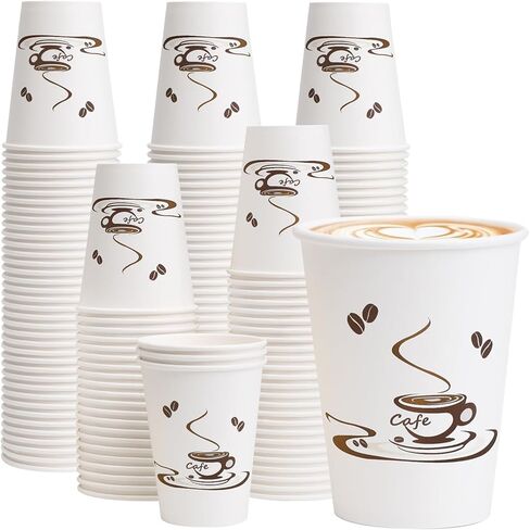 Lamosi Coffee Cups 12 oz 240 Pack, Disposable Paper Cups for Hot or Cold Drinks, Insulated Leakproof Cup for Cafe, Office, hotel and Home in Saudi Arabia