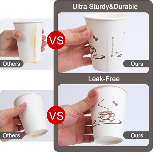 Lamosi Coffee Cups 12 oz 240 Pack, Disposable Paper Cups for Hot or Cold Drinks, Insulated Leakproof Cup for Cafe, Office, hotel and Home in Saudi Arabia