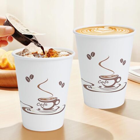 Lamosi Coffee Cups 12 oz 240 Pack, Disposable Paper Cups for Hot or Cold Drinks, Insulated Leakproof Cup for Cafe, Office, hotel and Home in Saudi Arabia