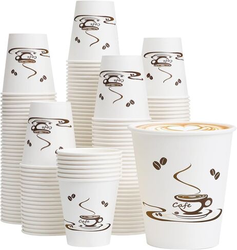 Lamosi Coffee Cups 12 oz 240 Pack, Disposable Paper Cups for Hot or Cold Drinks, Insulated Leakproof Cup for Cafe, Office, hotel and Home in Saudi Arabia