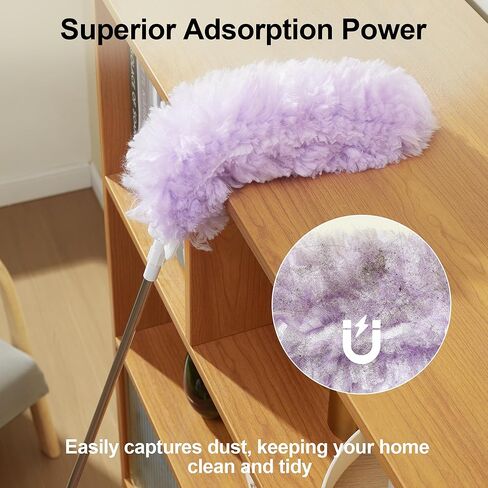 JOYMOOP منظف مروحة السقف منفضة ومنفضة نسيج العنكبوت مع عمود تمديد، مقبض 28-98 بوصة و6 عبوات للأسقف العالية والأثاث in Kuwait