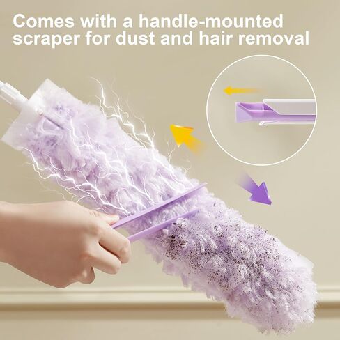 JOYMOOP منظف مروحة السقف منفضة ومنفضة نسيج العنكبوت مع عمود تمديد، مقبض 28-98 بوصة و6 عبوات للأسقف العالية والأثاث in Kuwait