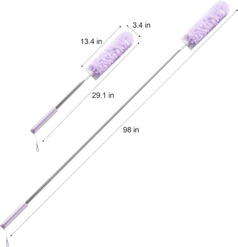 JOYMOOP منظف مروحة السقف منفضة ومنفضة نسيج العنكبوت مع عمود تمديد، مقبض 28-98 بوصة و6 عبوات للأسقف العالية والأثاث in Kuwait