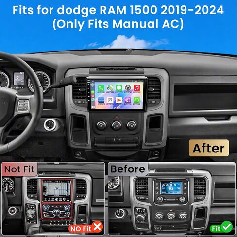8 Core QLED Screen 1280 * 800 Car Radio Double Din Android 13 GPS Navigation Stereo with Wireless Carplay Android Auto, FM/AM, Bluetooth,Steering Wheel Control,DSP in Kuwait