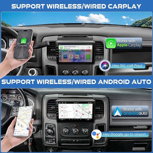 8 Core QLED Screen 1280 * 800 Car Radio Double Din Android 13 GPS Navigation Stereo with Wireless Carplay Android Auto, FM/AM, Bluetooth,Steering Wheel Control,DSP in Kuwait
