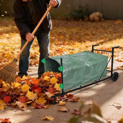 حامل حقيبة أوراق معدنية، حامل أكياس قمامة قابل للتعديل بسعة 50-55 جالون، عربة أكياس قمامة ذات تصميم إضافي الارتفاع مع عجلات، حامل أكياس القمامة مناسب لتنظيف الفناء والحديقة والتخييم والتجمع in Kuwait