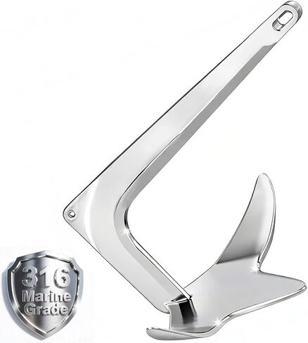 316 Stainless Steel Bruce Style Claw Anchor with Mirror Polish Marine Grade Multiple Sizes Boat Anchor for Sailboats, Fishing Boats, Pontoon, Bass Boats, Sport Boats in Saudi Arabia