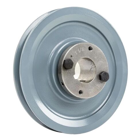 BK52H/H-1-1/8 Cast Iron 5" Single Groove Pulley Belt B Section 5L w/ 1-1/8" Sheave Bushing - for Masterdrive Compressor Pulley Replacement - Heavy Duty Industrial Pulley - Gray Solid Steel Bushing in Saudi Arabia