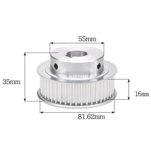 Timing Belt Drive Pulley 52Teeth with Keyway Synchronous Wheel BF Type 5M Timing Pulley Belt Width 11/16mm(Width 16mm-Bore 20/6 * 2.8) in Saudi Arabia