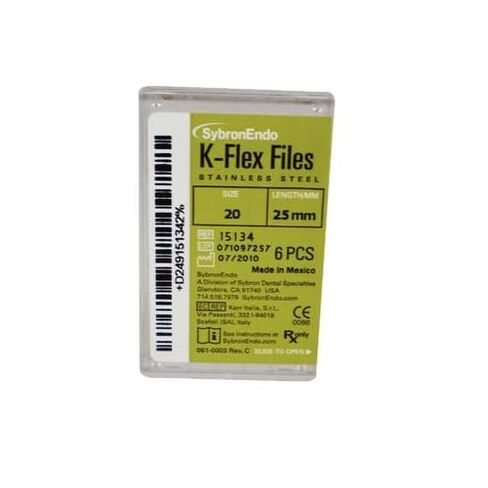 كير الأسنان 15134 SybronEndo K-Flex Files الفولاذ المقاوم للصدأ 25 مم #20 6/Bx in Kuwait