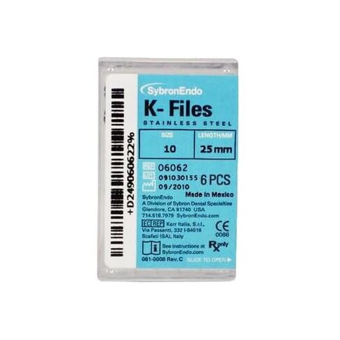 كير طب الأسنان 06062 SybronEndo الفولاذ المقاوم للصدأ اللبية K-ملفات 25 مم #10 6/Bx in Kuwait