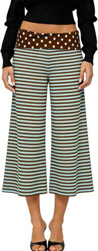 أضعاف أكثر من كابري السراويل للنساء منخفضة الارتفاع واسعة الساق اليوغا كابريس الصيف لطيف الخروج السراويل غاوتشو فلوي الشارع الشهير in Kuwait