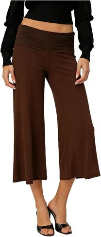 Fold Over Capri Pants for Women Low Rise Wide Leg Yoga Capris Summer Cute Going Out Flowy Gaucho Pants Streetwear in Saudi Arabia