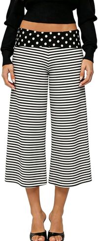 Fold Over Capri Pants for Women Low Rise Wide Leg Yoga Capris Summer Cute Going Out Flowy Gaucho Pants Streetwear in Saudi Arabia