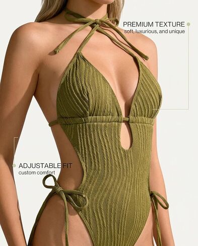 Green Halter Tie Swimsuit, M in Saudi Arabia