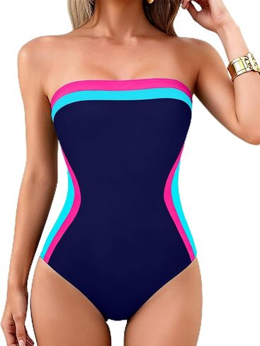 DaiLiWei Women One Piece Swimsuit Tummy Control Bathing Suits Bandeau Swimwear Slimming Lace Up Modest Swim Suits 2026 in Kuwait
