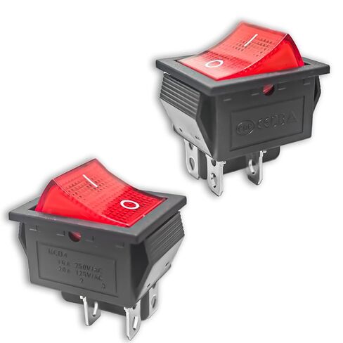 2 قطعة 4 دبوس 2 موقف الروك التبديل، KCD4 DPST قارب تبديل التبديل مع الضوء الأحمر 16A / 250V 20A / 125V AC لموزعات المياه، وأضواء الدراجات النارية، المطاحن ومفاتيح الطاقة المعدات الإلكترونية in Kuwait