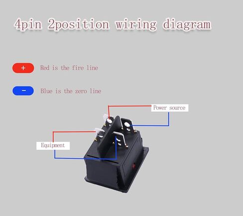 2 قطعة 4 دبوس 2 موقف الروك التبديل، KCD4 DPST قارب تبديل التبديل مع الضوء الأحمر 16A / 250V 20A / 125V AC لموزعات المياه، وأضواء الدراجات النارية، المطاحن ومفاتيح الطاقة المعدات الإلكترونية in Kuwait