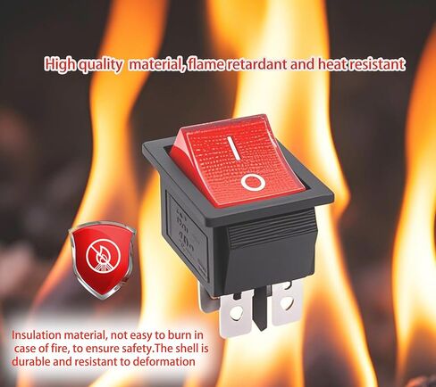 2 قطعة 4 دبوس 2 موقف الروك التبديل، KCD4 DPST قارب تبديل التبديل مع الضوء الأحمر 16A / 250V 20A / 125V AC لموزعات المياه، وأضواء الدراجات النارية، المطاحن ومفاتيح الطاقة المعدات الإلكترونية in Kuwait