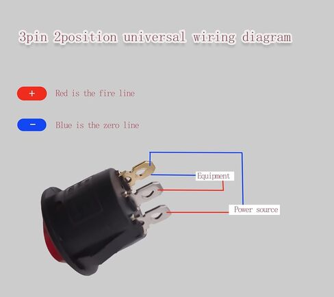 KCD1-105 20 مم قطرها مفاتيح الروك الحمراء المستديرة 3pin 2 موقف للمطاحن، جزازة العشب، منفاخ الثلج، صانع القهوة. الخ in Kuwait